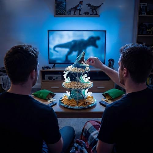 3 Tier Dinosaur Party Decoration Mosasaurus Dinosaur Cupcake Stand - Image 6