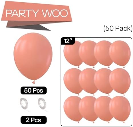 PartyWoo Dusty Pink Balloons 50pcs Dusty Rose Boho Netural Pink Color - Image 5
