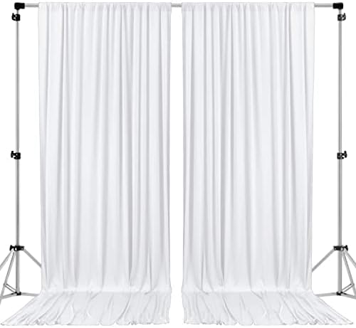 AK TRADING CO. 10 feet x 10 feet Polyester Backdrop Drapes Curtains Panels with Rod Pockets - Wedding Ceremony Party Home Window Decorations - White by Fabrics%7CEventDecor%7CCrafts%7CUpholsteryFoam