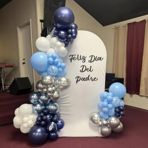 Navy Blue Silver Balloons, 50 Packs 12 Inch Dark Blue Latex Balloons - Image 3