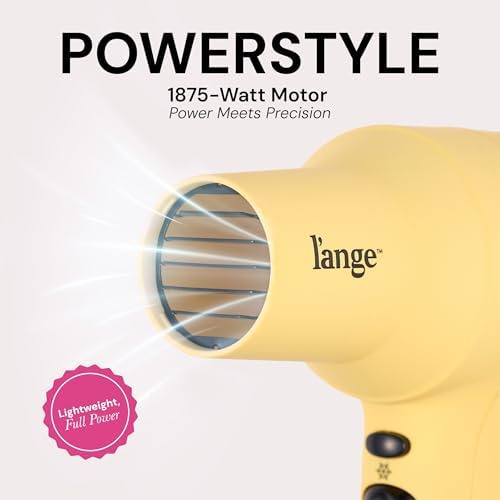 L'ANGE HAIR PowerStyle Turbo Ionic Hair Dryer | 1875 Watt Professional Blow Dryer with Diffuser & Concentrator | Multiple Heat & Speed Settings for Fast Drying | Salon-Grade Styling Tools, Yellow - Image 4