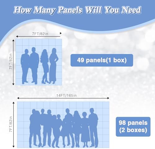 Silver Iridescent Shimmer Wall Backdrop, 49pcs Sequin Panels - Image 3