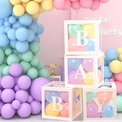 Voircoloria Baby Balloon Boxes with Letters, 4 Transparent Balloon Boxes - Image 5