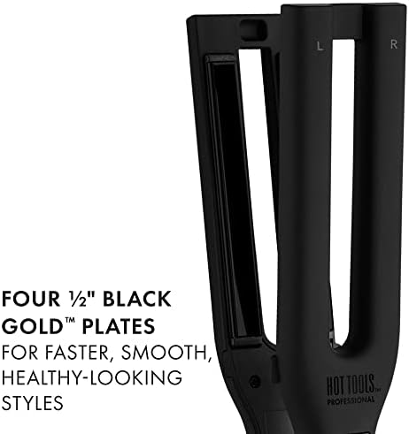 Hot Tools Pro Artist Black Gold Double Straight Dual Plate Hair Straightener | Faster Styling and Reduced Damage - Image 4