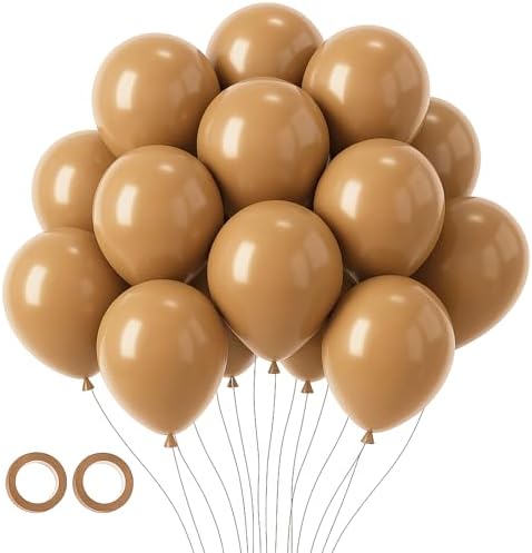 Voircoloria 105pcs Brown Party Latex Balloons, 12inch by Voircoloria
