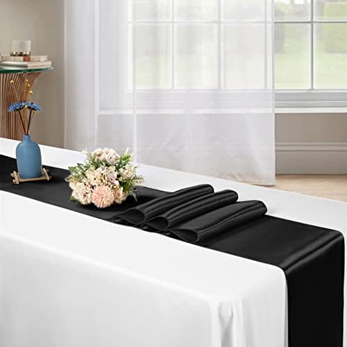 10-Pack Black 12 x 108 inches Long Premium Satin Table Runner - Image 5