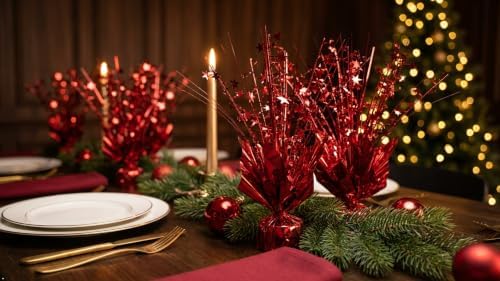 4 Pack Christmas Centerpieces for Tables Red - Image 7