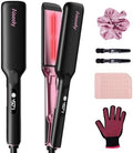 AISEELY 1.75" Infrared Hair Straightener, Wide Plate Hair Straightener, 9 Temp Control, 30S Fast Heating & Digital LED Display, Dual Voltage for All Hair Types by AISEELY