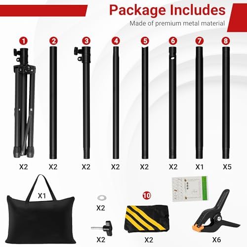 10x6.5 FT Backdrop Stand for Parties, Adjustable Photo Backdrop Stand Kit with Carrying Bag, Portable Background Stand Backdrop for Wedding, Photoshoot, and Photo Studio - Image 6