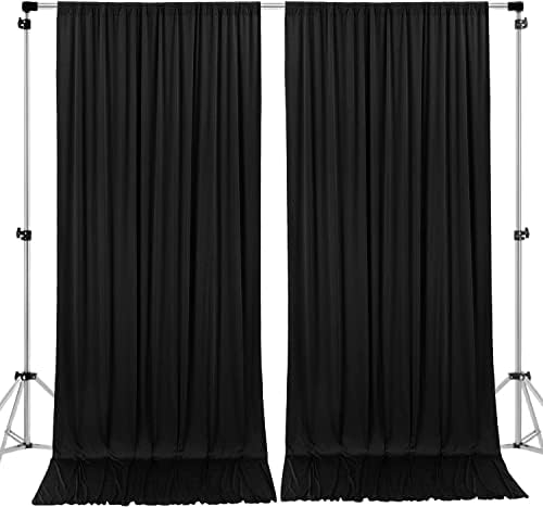 AK TRADING CO. 10 feet x 10 feet IFR Polyester Backdrop Drapes Curtains Panels with Rod Pockets - Wedding Ceremony Party Home Window Decorations - Black by Fabrics%7CEventDecor%7CCrafts%7CUpholsteryFoam