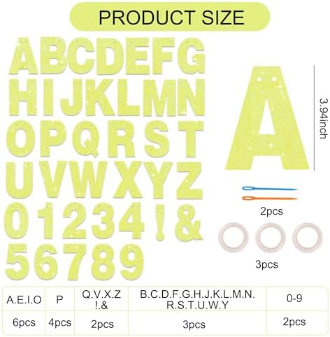 BEISHIDA Glitter Yellow 116 PCS A-Z DIY Letter Custom Banner Party Decor - Image 3