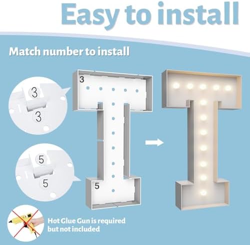 4FT Light Up Marquee Letter T - Large Foam Board Mosaic Kit - Image 4