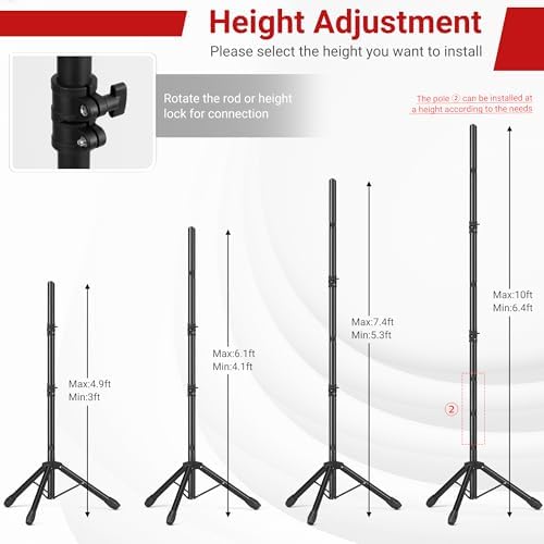 10x10 FT Backdrop Stand for Parties, Adjustable Photo Backdrop Stand Kit with Carrying Bag, Portable Background Stand Backdrop for Wedding, Photoshoot, and Photo Studio - Image 3