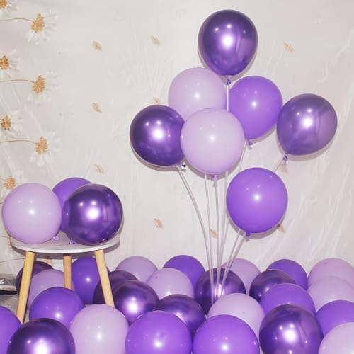 300 Pcs Purple Balloons 5 Inch Metallic Chrome Purple Pastel Macaron Light Lavender Assorted Colors Latex Balloon for Girl Birthday Wedding Anniversary Baby Shower Princess Party Decoration by BAOKUANHU