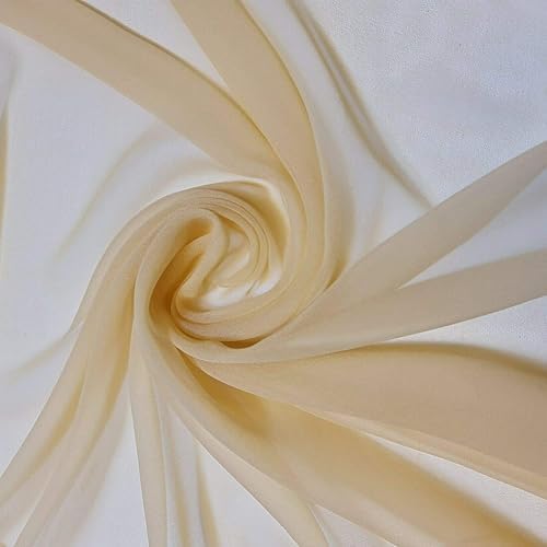 25 Yard Chiffon Fabrics, 44" Wide, Lightweight, Sheer – Champagne Gold - Image 3
