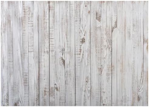 7x5FT Vintage Wood Backdrop Retro Rustic White Gray Wooden Floor Backdrops for Photography Kids Adult Photo Booth Video Shoot Vinyl Studio Prop 11890 by WOLADAPhotographyBackdrop