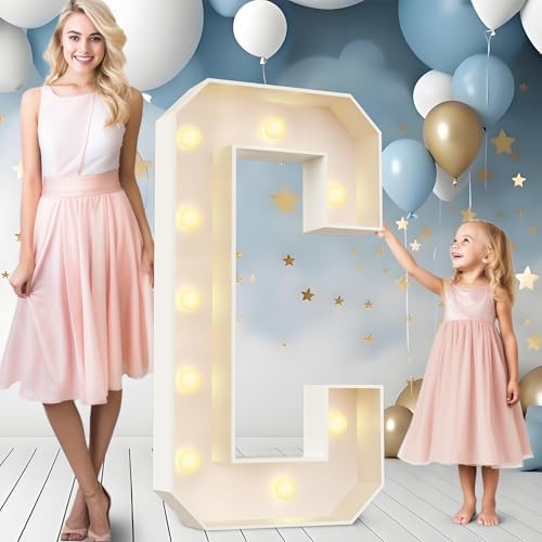 Ledido Easy-Assemble 4FT Marquee Light Up Letter, Large Lighted Letter C by Ledido