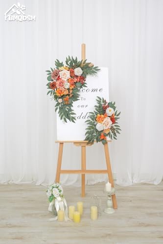 Faux Flowers Wedding Arch Flowers Kit(Pack of 2) for Wedding Decor Ceremony Reception Backdrop Thanksgiving Halloween Party Decoration (Orange) - Image 6