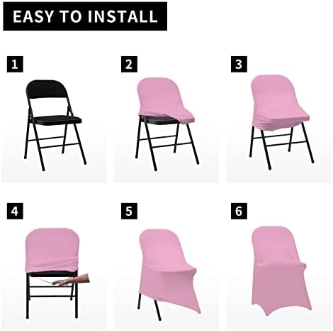 HAINARverS Stretch Spandex Folding Chair Covers 30PCS Pink| - Image 6