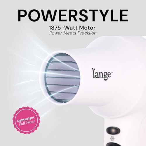 L'ANGE HAIR PowerStyle Turbo Ionic Hair Dryer | 1875 Watt Professional Blow Dryer with Diffuser & Concentrator | Multiple Heat & Speed Settings for Fast Drying | Salon-Grade Styling Tools, White - Image 4