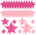 Sinload 45 Piece 3D Pink Star Centerpieces Glitter Theme Party Decorations by Sinload
