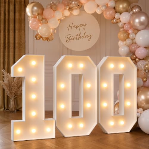 imprsv 3FT Marquee Numbers 100 for 100th Birthday Party Decorations by Letsmakeitimpressive