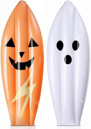 JellyArch 4 Pcs Halloween Inflatable Pool Floats 36 Inch Ghost Surfboard by JellyArch
