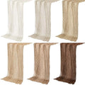 6 Pcs Brown Series Cheesecloth Table Runner 118" by Windkream