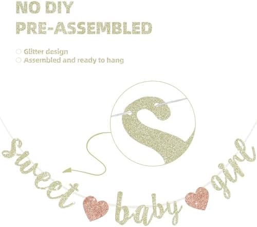 BEISHIDA Pre-Strung Glitter Champagne Girl Baby Banner Baby Shower Decor - Image 3
