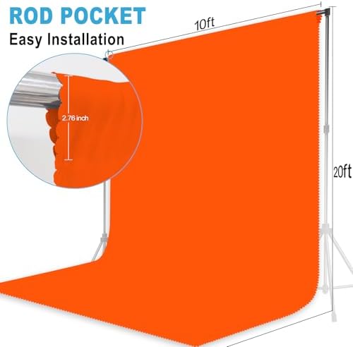Orange Photography Backdrop for Photoshoot, Fabric, 10x20 FT - Image 2