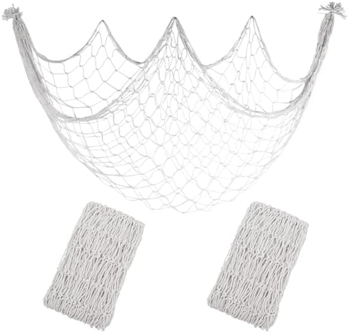 2 Pack Decoractive Fishing Net, Off White Fish Nets for Party Decorations by iHansee