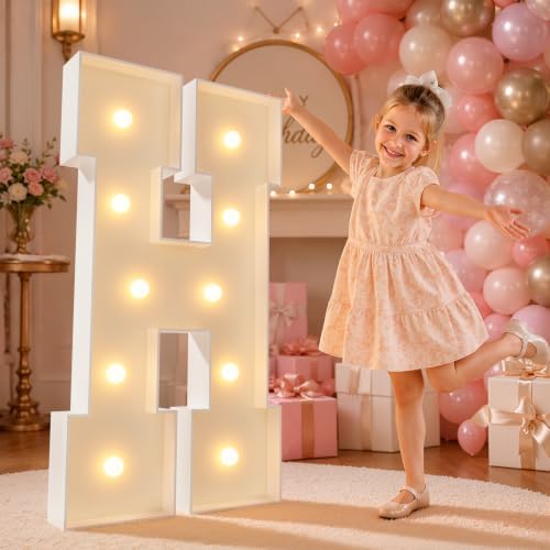 imprsv 4FT Marquee Letters Large Light Up Letters H for Party Decor by Letsmakeitimpressive