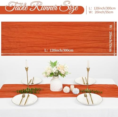 10 Pack Cheesecloth Table Runner 20 x 120 Inch, Orange - Image 2