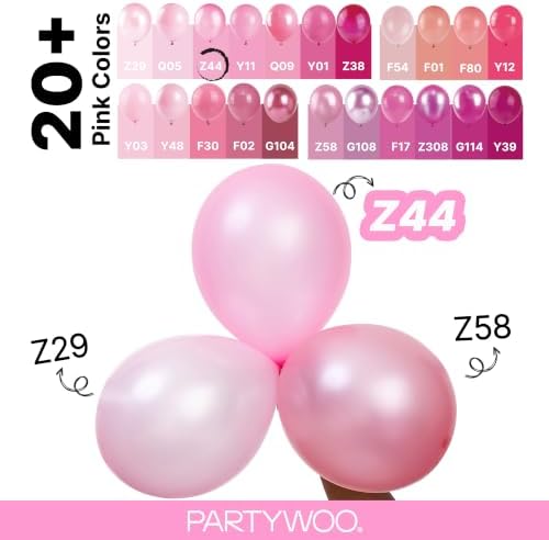 PartyWoo Pearl Pink Balloons 140pcs Light Pastel Baby Pink Different Sizes - Image 4