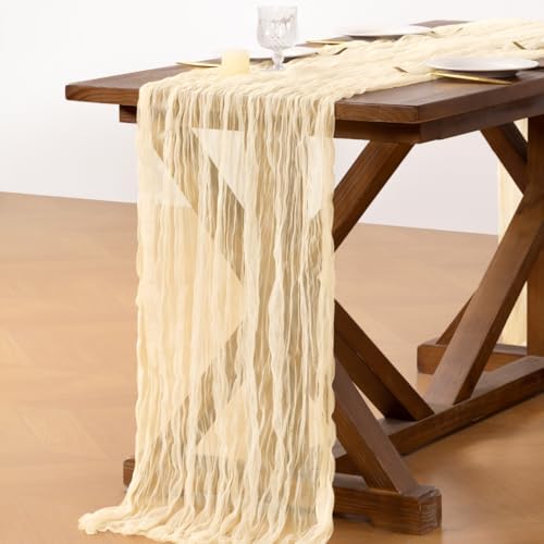 Cheesecloth Table Runner Tulle Fall Boho Wedding Shower Party Home Decor - Image 3