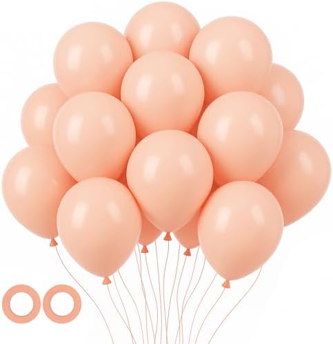 Voircoloria 105pcs Pastel Orange Party Latex Balloons, 12inch by Voircoloria