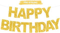 BEISHIDA Pre-Strung Glitter Gold Happy Birthday Banner Party Sign Decor by Beishida