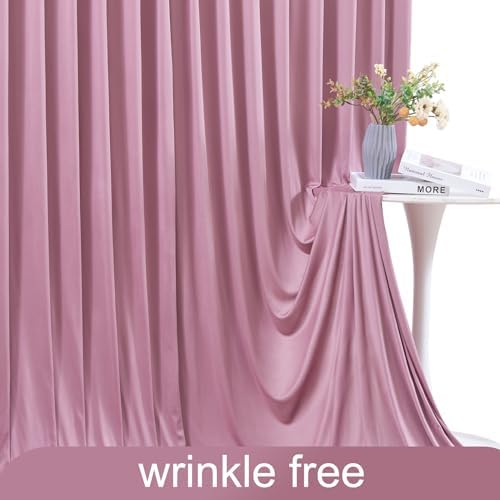 8 Panels Dusty Pink Backdrop Curtain for Wedding Parties Wrinkle Free Pink Photo Curtains Backdrop Drapes Fabric Decoration for Birthday Party Baby Shower 40ft(W) x 10ft(H) - Image 6