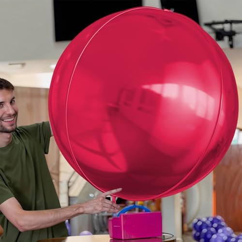50 Inch Burgundy Red Round Foil Balloons 3pcs Large Deep Red Balloons - Image 4