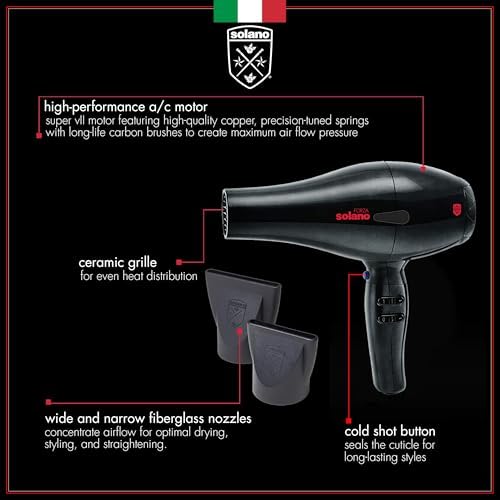 Solano Forza Ultra-Fast Ionic Far Infrared Hair Dryer, 1875W - Image 6