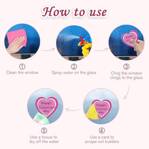 10 Sheets Valentines Day Window Clings for Valentines Decor, Reusable - Image 6