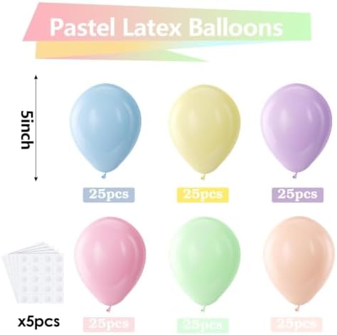 Bezente Pastel Balloons Latex Matte Party Balloons 150 Pack 5 inch Small - Image 2