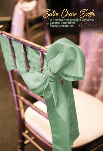 120 PCS Sage Green Satin Chair Sashes, 7 x 108 Inch - Image 5