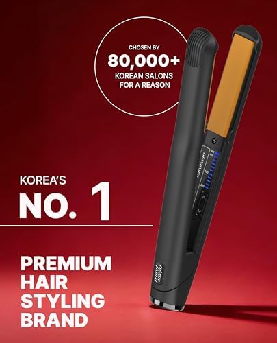 GLAMPALM Classic 1" | Ceramic Flat Iron Infused with Vita-C, Korean No.1 Hair straighteners for Women, Dual Voltage, Silk Press, Hair Styling Irons | GP201 - Image 2