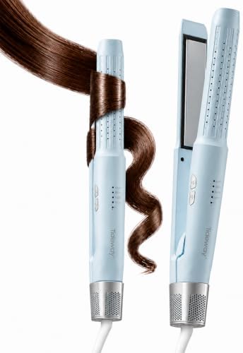 Tideway Hair Straightener,Dual Voltage 1" Ceramic Travel Flat Iron Cool Air by Tideway