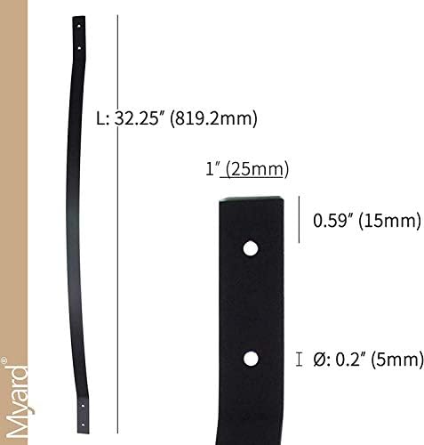 Myard 32-1/4 Inch Iron Deck Balusters, Arc Arch Style, Matte Black - Image 2