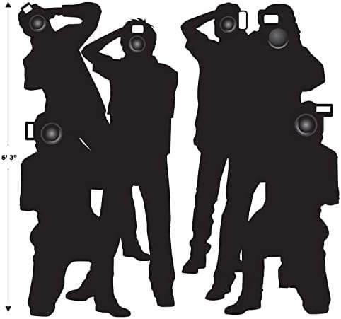 Beistle Paparazzi Props Black Photographer Silhouette Cutouts 2 Pack 5' 3" - Image 4