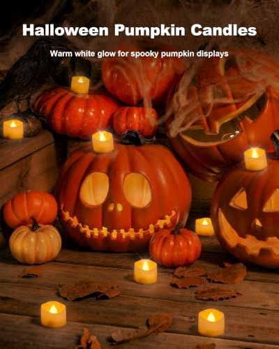 Homemory 48-Pack Novelty Flickering Flameless Tea Light Candles, 200+ Hours - Image 4