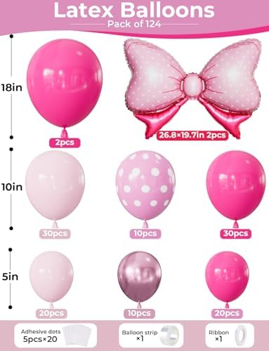 Pink Mouse Balloon Garland Arch Kit, Girls Birthday Decorations - Image 2