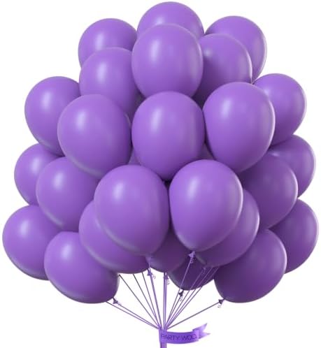 PartyWoo Purple Balloons 50pcs Latex Helium Balloons 12 Inch by PartyWoo